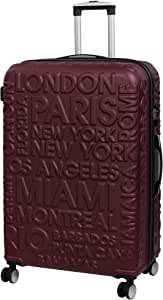 Luggage Destinations Valigia rigida Rossa, 80 cm, 161 litri, con i nomi città